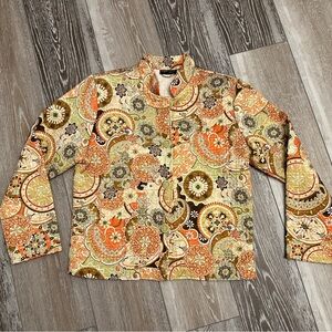 Style - Rite of California Vintage Quilted Jacket Blazer Paisley Print